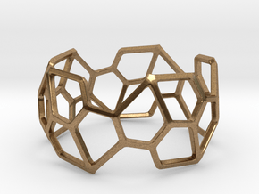 Catalan Bracelet - Pentagonal Hexecontahedron in Natural Brass: Medium
