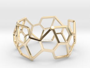 Catalan Bracelet - Pentagonal Hexecontahedron in 14k Gold Plated Brass: Medium