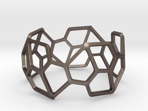 Catalan Bracelet - Pentagonal Hexecontahedron in Polished Bronzed Silver Steel: Medium