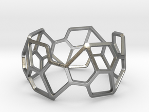 Catalan Bracelet - Pentagonal Hexecontahedron in Natural Silver: Medium