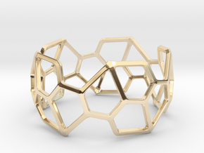 Catalan Bracelet - Pentagonal Hexecontahedron in 14k Gold Plated Brass: Large