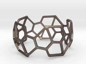 Catalan Bracelet - Pentagonal Hexecontahedron in Polished Bronzed Silver Steel: Large