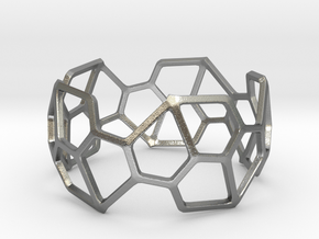 Catalan Bracelet - Pentagonal Hexecontahedron in Natural Silver: Large