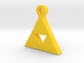 Delta Triangle Pendant in Yellow Processed Versatile Plastic