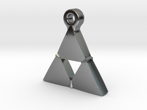 Delta Triangle Pendant in Fine Detail Polished Silver