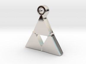 Delta Triangle Pendant in Rhodium Plated Brass