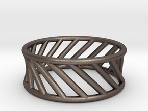 Hyperboloid Ring in Polished Bronzed Silver Steel: 12 / 66.5