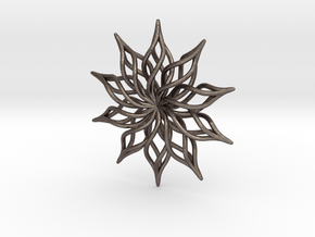 Sunflower Pendant in Polished Bronzed Silver Steel