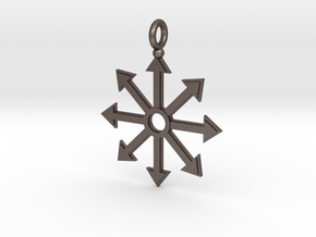 Chaos star pendant in Polished Bronzed Silver Steel
