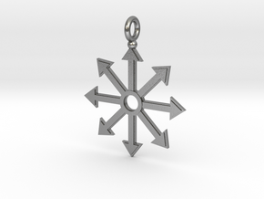 Chaos star pendant in Natural Silver