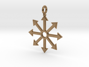 Chaos star pendant in Natural Brass