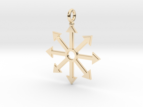 Chaos star pendant in 14k Gold Plated Brass