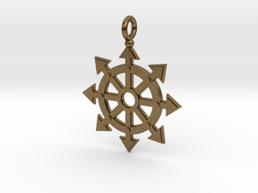 Chaos star wheel pendant in Natural Bronze
