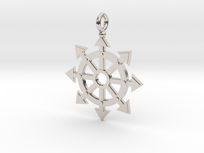 Chaos star wheel pendant in Platinum