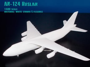 Antonov An-124 Ruslan in White Natural Versatile Plastic: 1:600