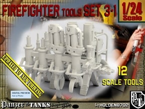 1/24 Firemen Tools Set 3-1 in White Natural Versatile Plastic