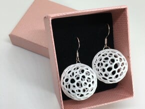Moon Earrings in White Natural Versatile Plastic