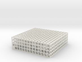 Maze 03, 2x7x7, 'Slab' in White Natural Versatile Plastic: Medium