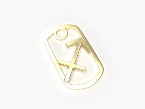 Sagittarius Zodiac Sign Dog Tag in 18k Gold Plated Brass