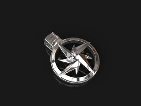 Shuriken Pendant in Rhodium Plated Brass