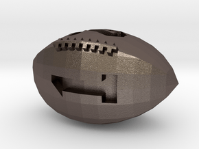 Football D4 in Polished Bronzed Silver Steel