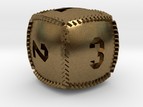 Baseball D6 in Natural Bronze