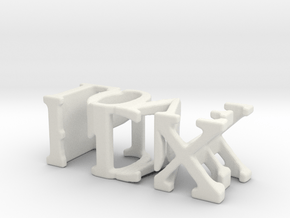 3dWordFlip: PDX/LOVE in White Natural Versatile Plastic