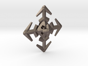 Snowflake D8 in Polished Bronzed Silver Steel