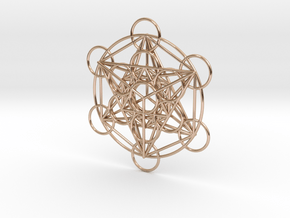Metatron's Cube Pendant in 14k Rose Gold