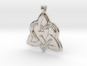 Celtic Knot 2 Pendant in Rhodium Plated Brass