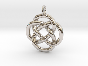 Knot pendant in Rhodium Plated Brass