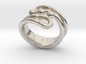 Threebubblesring 15 - Italian Size 15 in Rhodium Plated Brass