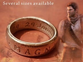 Sir Francis Drake Ring (Uncharted 3) in Polished Nickel Steel: 10 / 61.5