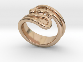 Threebubblesring 18 - Italian Size 18 in 14k Rose Gold Plated Brass