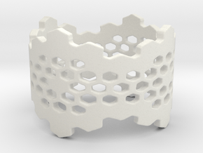 Honeycomb Band Edge Ring in White Natural Versatile Plastic: 6 / 51.5