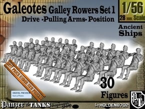 1-56 Galley Rower-Drive-Set 1 in Tan Fine Detail Plastic