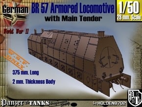 1-50 BR 57 Armored Locomotive For BP-42 in White Natural Versatile Plastic