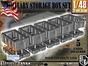 1-48 Military Storage Box Set in White Processed Versatile Plastic