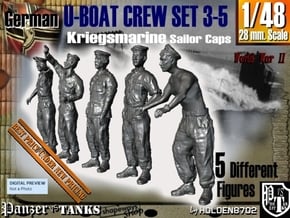 1-48 German U-Boot Crew Set3-5 in Smooth Fine Detail Plastic