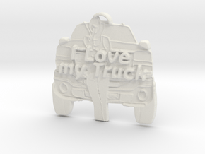 Girl, Love my Truck in Polished Bronzed Silver Steel: Small