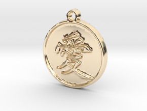 Love - Traditional Chinese (Pendant) in 14k Gold Plated Brass