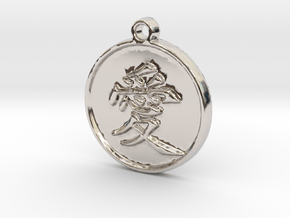 Love - Traditional Chinese (Pendant) in Rhodium Plated Brass