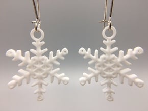 Flurry Snowflake Earrings in White Processed Versatile Plastic