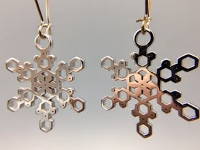 Crystal Snowflake Earrings in Rhodium Plated Brass