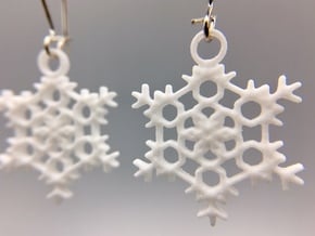 Frost Snowflake Earrings in White Processed Versatile Plastic