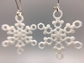Crystal Snowflake Earrings in White Processed Versatile Plastic