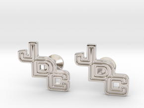 Custom Logo Cufflinks in Rhodium Plated Brass