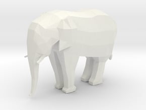 LowPoly Elephant in White Natural Versatile Plastic
