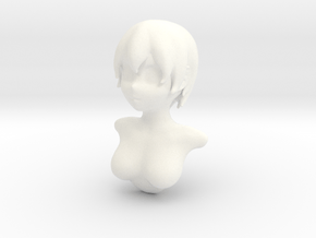 Small anime bust short hair in White Processed Versatile Plastic