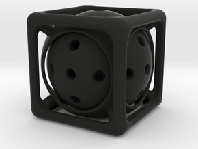 Ball-in-Cube  in Black Natural Versatile Plastic